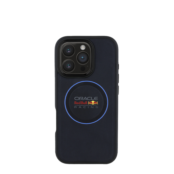 RedBull Racing- Masafe Meshed Navy Compatible with IPhone 16 Pro Leather Case W/ Blue Ring