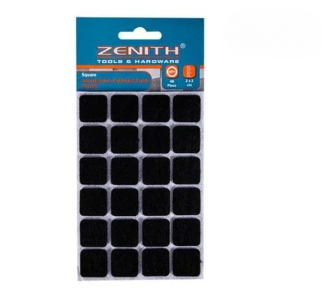 Heavy-Duty Black Adhesive Protection Pads - 2 x 2 cm, 48 Piece