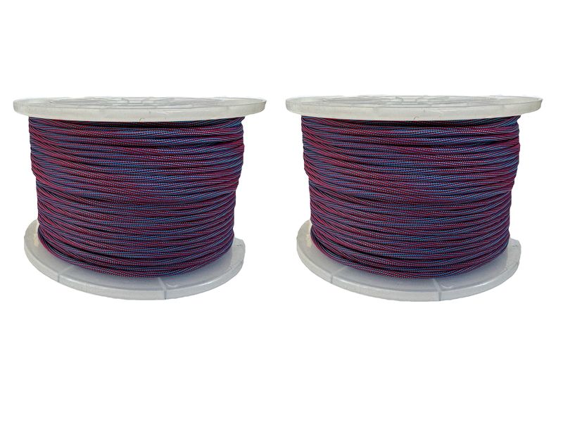 Paracord 550 Type III - 100% Nylon - Blue &amp; Red