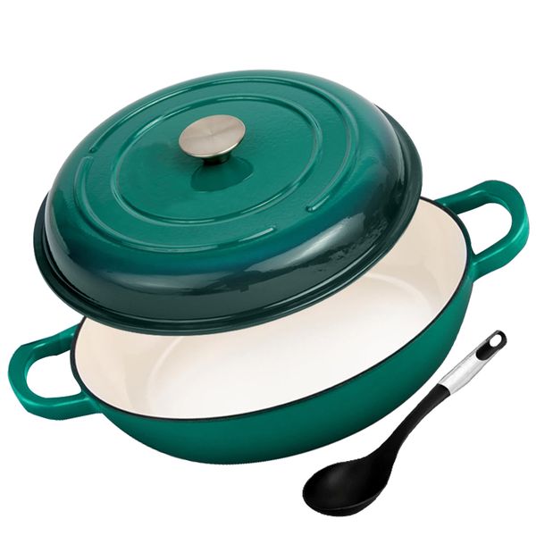 30cm Large - High-Quality Cast Iron Casserole Shallow Cookware Braising