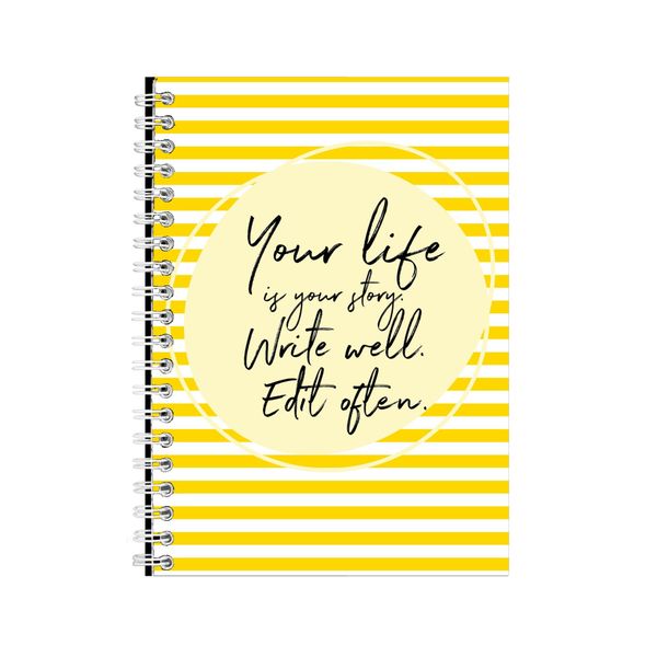 Write Well A5 Notebook Spiral Lined Motivational Words Graphic Notepad 144