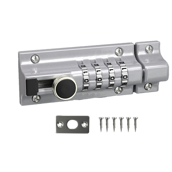 Sliding Combination Lock Password Door Latch Security Lock (Silver)