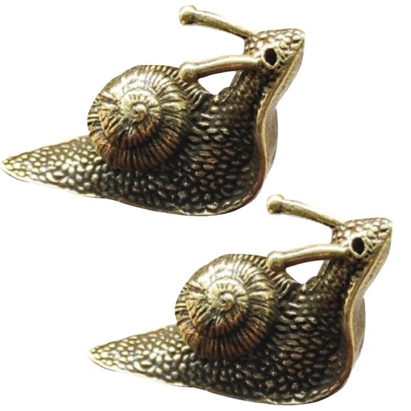 Home Gift Decor 2 Piece Antique Miniature Cute Brass Dog Ornament (4.1x3.8cm)