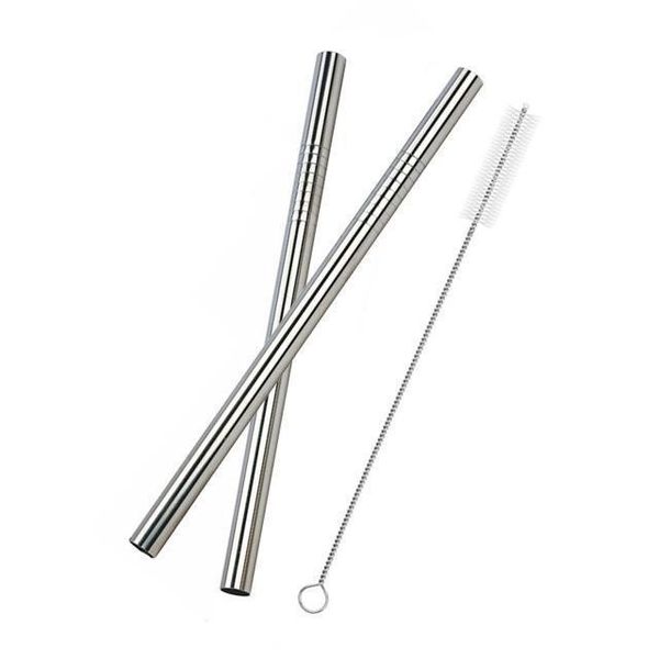 Reusable Stainless Steel Silver Milkshake Drinking Straws - Easy Trade
