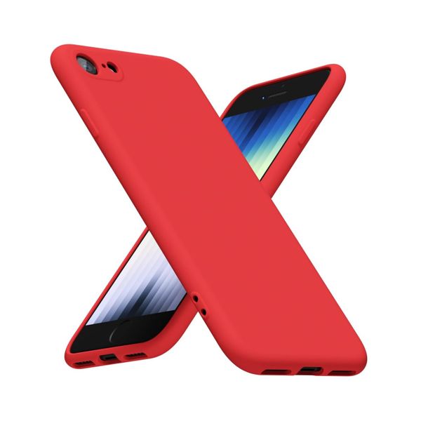 Soft Protective Silicone Back Case Compatible with Iphone 7/8/SE- Red