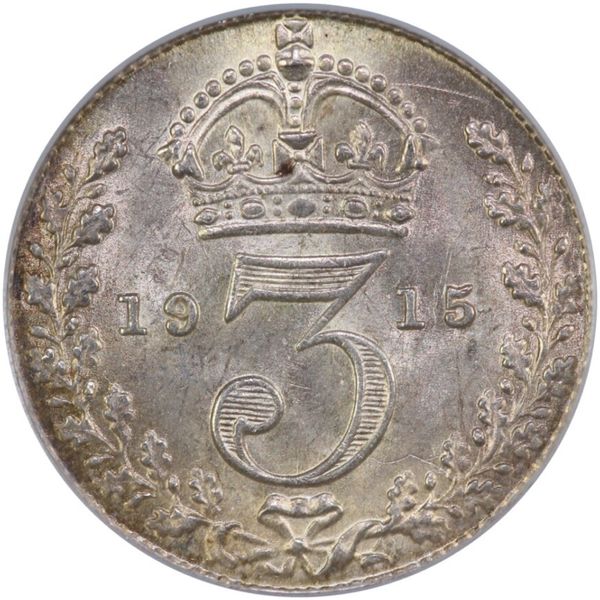 1915 United Kingdom 3 Pence King George V