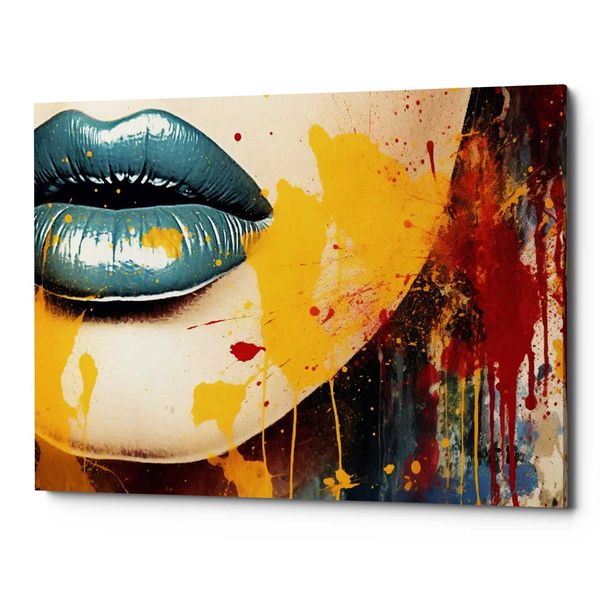 Canvas Art - Absolute Woman Lip Abstract Canvas Print Wall Art Decor