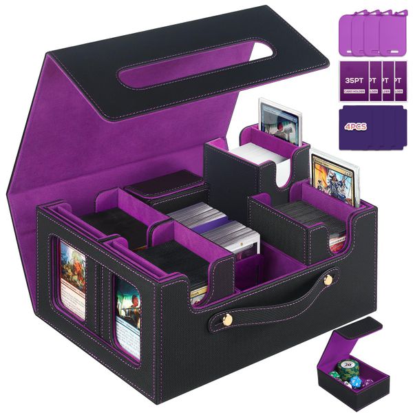 thl Trading Card Storage Box Magnetic Anti-Scratch Deck Box for MTG/Pokemon
