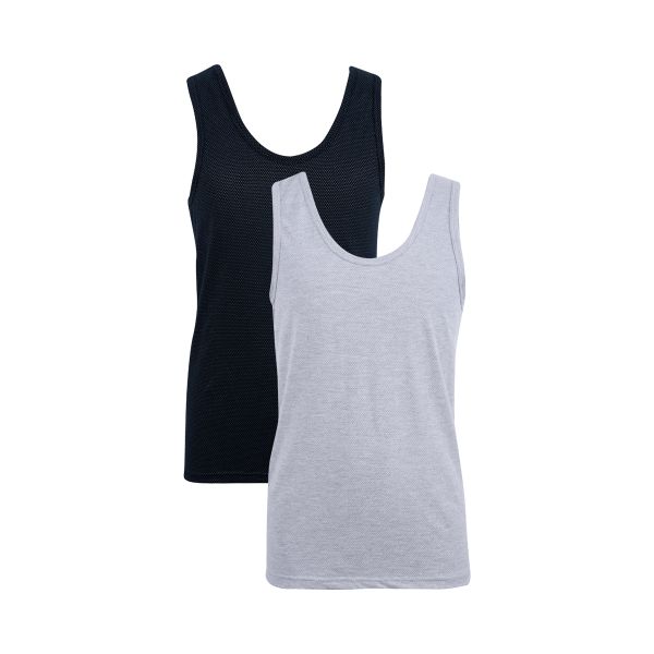 Jockey Men's Athletic 2 Pack Vests - Black