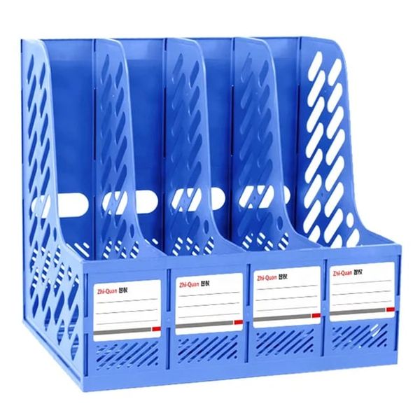 Office Tray Plastic Magazine File Rack Holder Document Organizer 4-Tier
