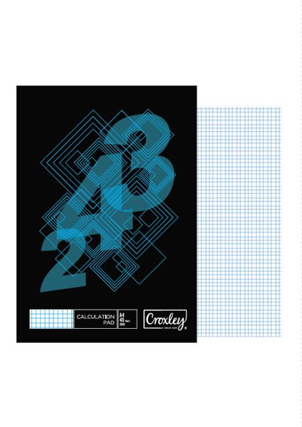 Croxley JD141 40 Sheet A4 Calculation Pad - 5mm Squares (Pack of 10)