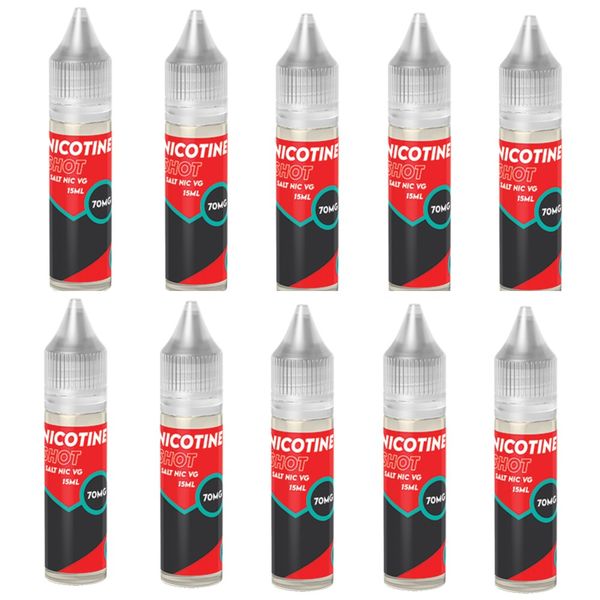 Nic Shot Salt - VG Base 15ml - 70mg (Makes 35mg Longfill) - 10 Pack