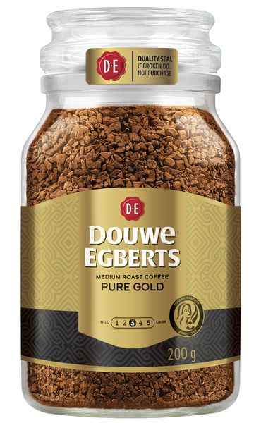 Douwe Egberts Pure Gold Medium Roast Instant Coffee - 200g Jar