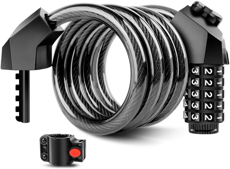 Resettable Combination Bike Lock with Mounting Bracke