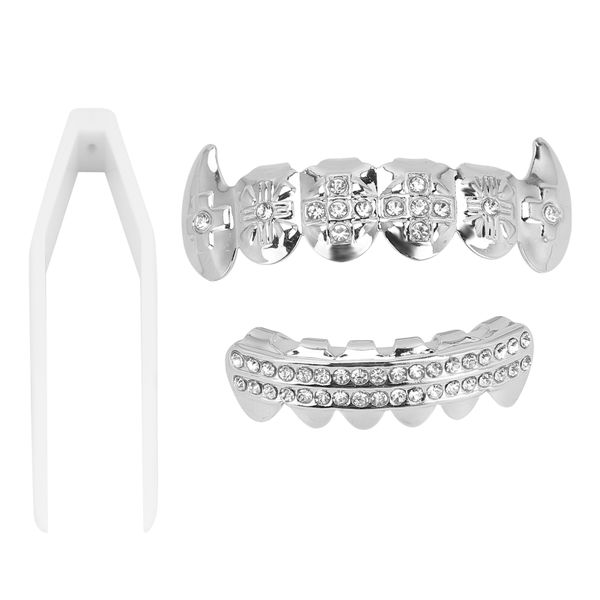 Custom Hip Hop Grillz Teeth Set Silver Reusable