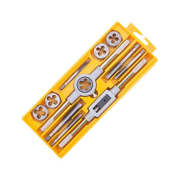 12-Pieces Tap And Die Set Metric Wrench Cut Hand Threading Tool EP-30597