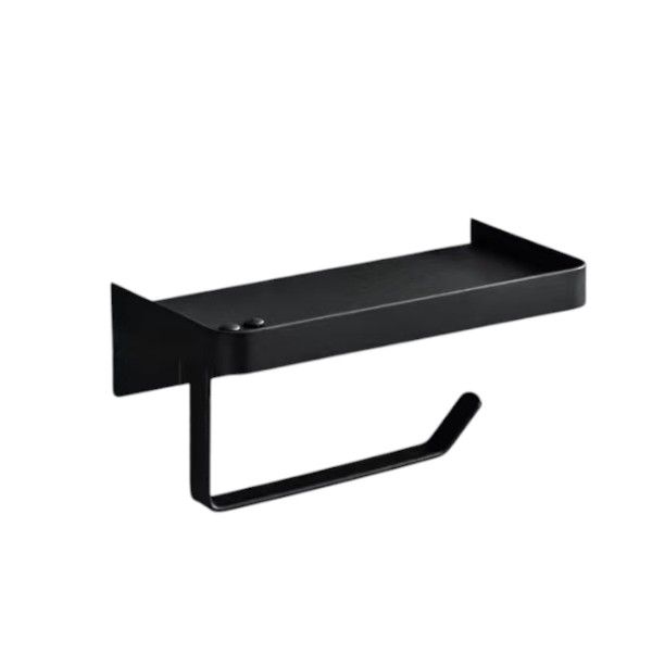 Black Stainless Steel Single Roll Toilet Paper Holder