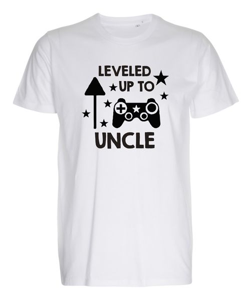Uncle - Leveled Up To Uncle White Crew Neck Men's Gift T-Shirt