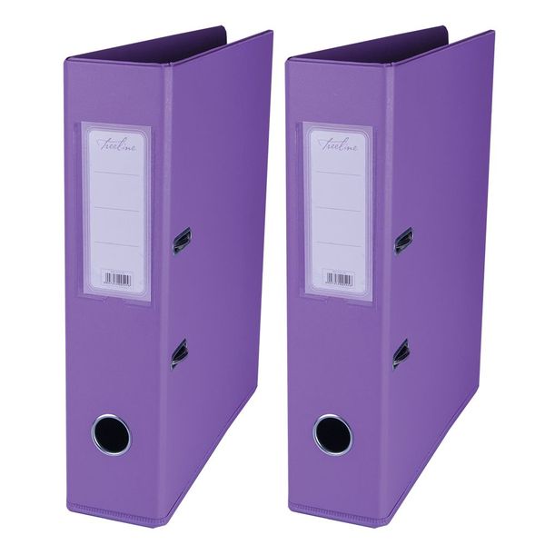 Purple PVC 70mm A4 PVC Lever Arch File - Pack of 2