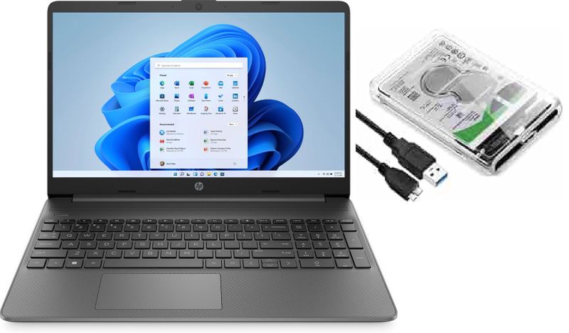 HP 250 G9 -N4500 8GB 256GB SSD 15.6" Laptop + 500GB External HDD