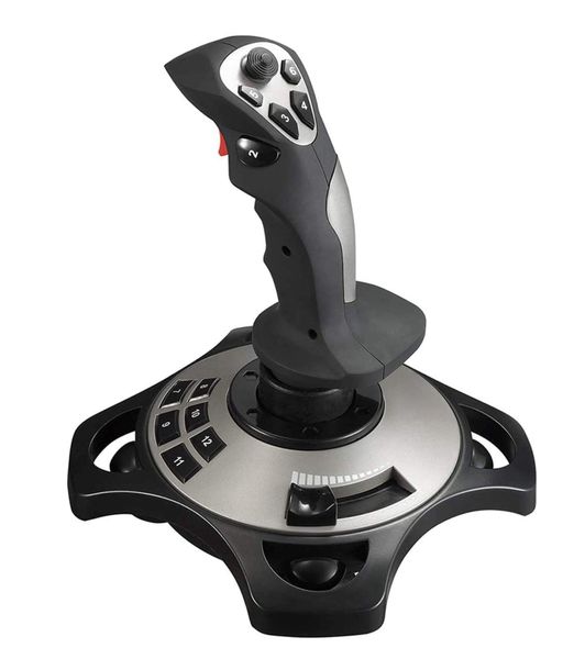 PC Flight Simulator Joystick with Vibration &amp; Throttle Control Wired USB