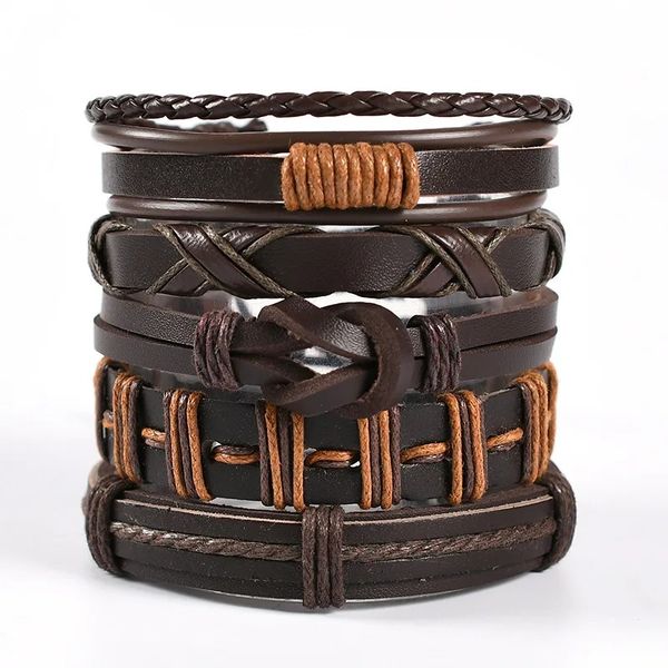 Layer Skull Leather Bracelet Set Style 3 image