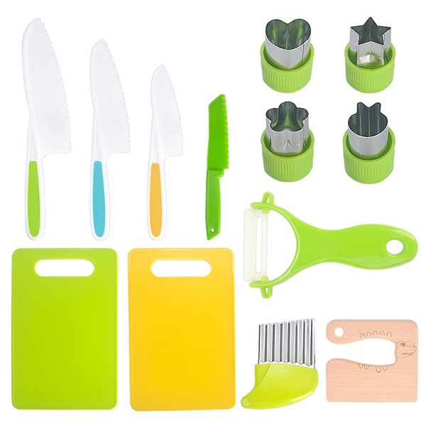 13 Piece Kids Kitchen Safe Cutting Set