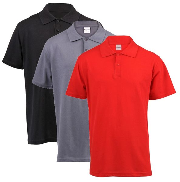 PepperST Polo Shirt - Mens - 3 Pack (Black, Grey &amp; Yellow)