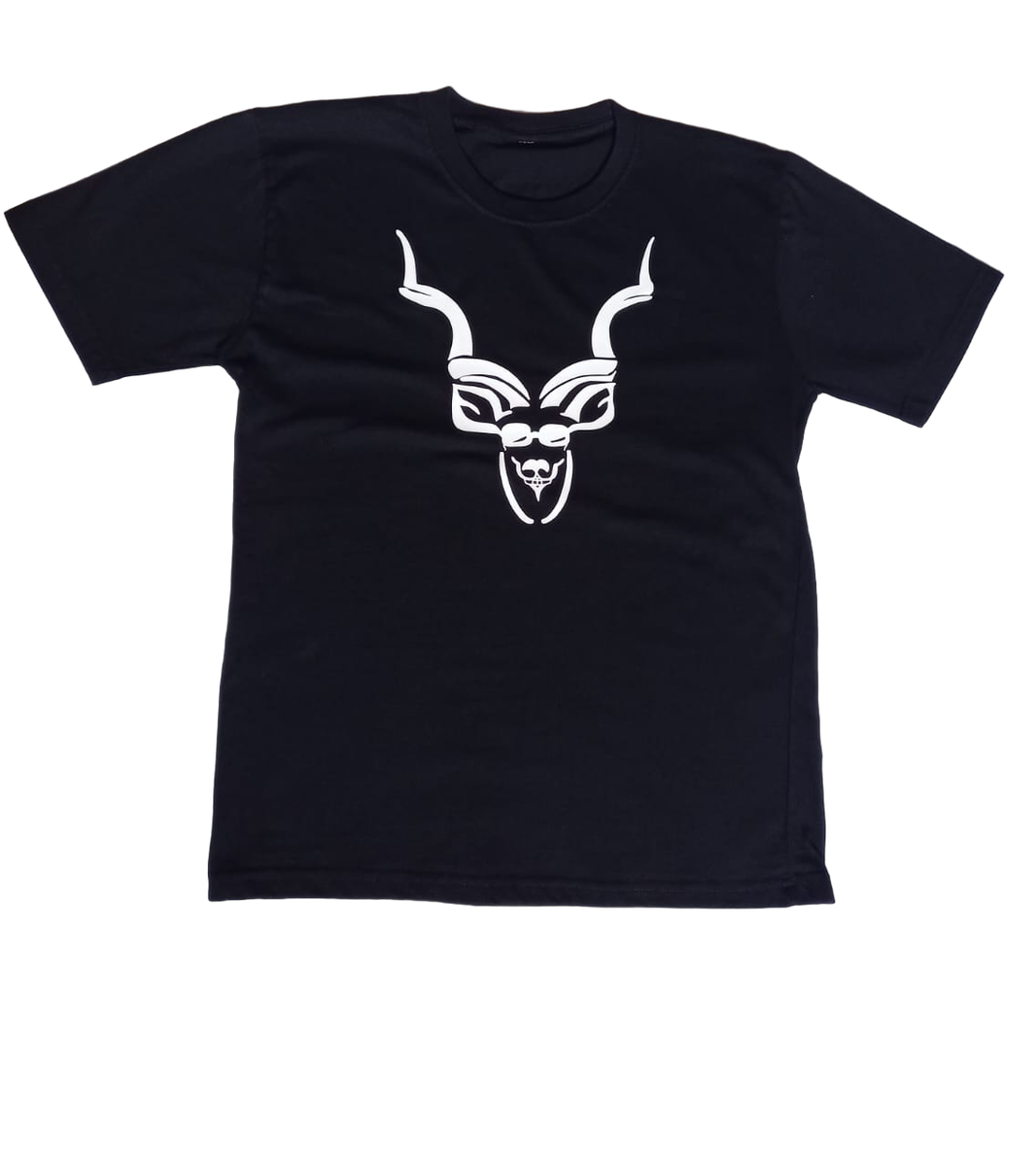 Mens Black Kudu with Sunglasses Cotton Short Sleeve Round Regular T