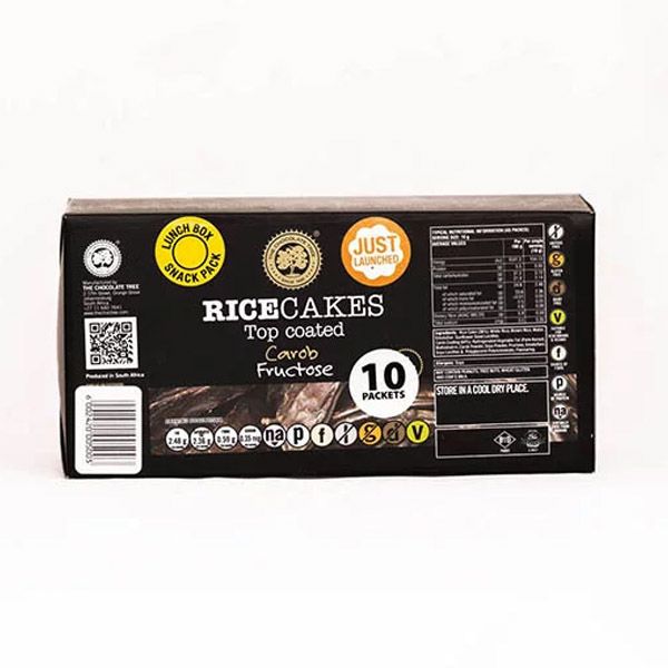 The Choc Tree - Rice Cake Top Coated Carob Flavored - 10x20g - Snack Box