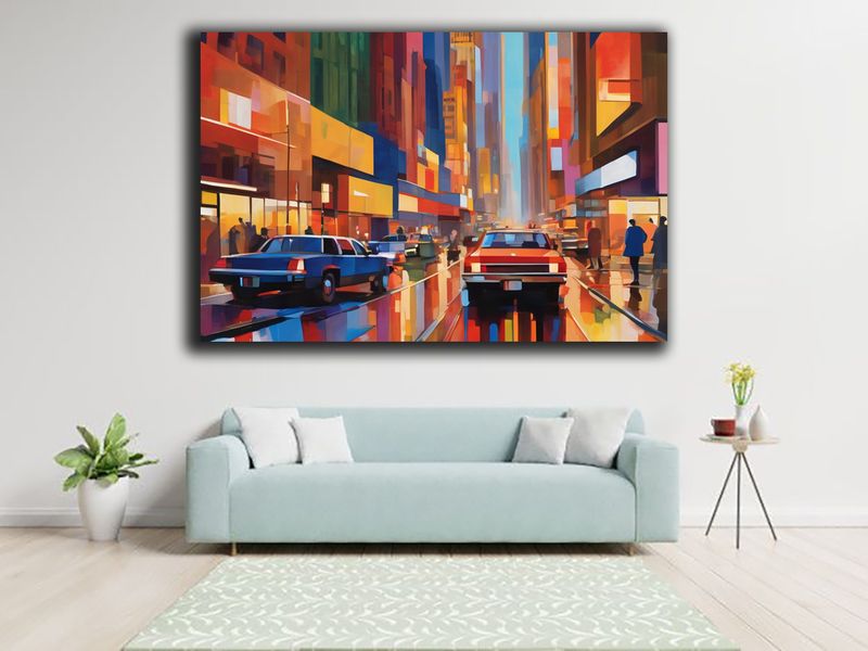 Abstract City Canvas Wall Art