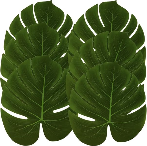 16 Piece Artificial Tropical Palm Leaf Party Accessory