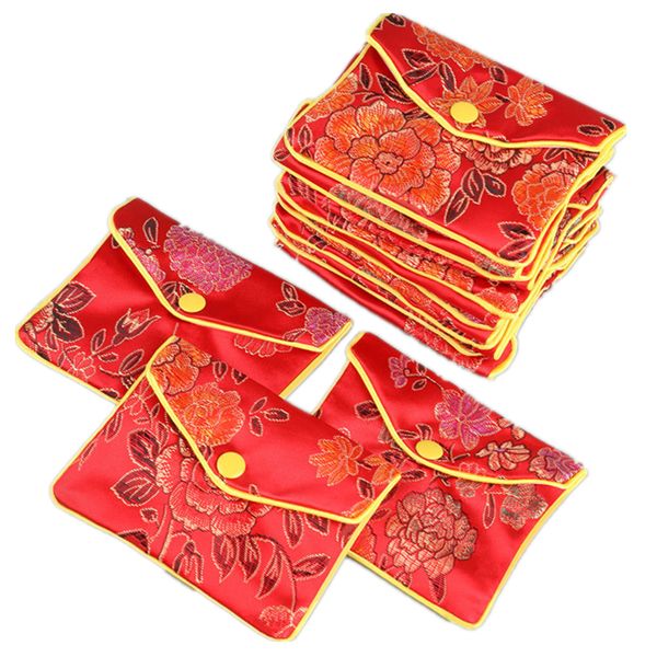 12Pack Jewelry bag red , zipper bag, fabric bag, Money Pouches, storage bag
