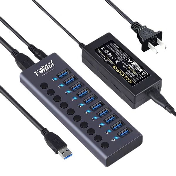 10 Port USB 3.0 Hub with Individual Power Switches
