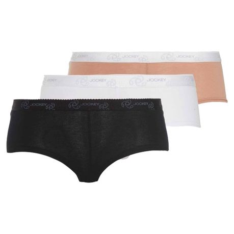 Women Jockey Briefs 3-Pack Underwear 100% Cotton / White