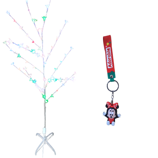 Colorful Tree Of Lights Flower Shaped LED With Key Ring