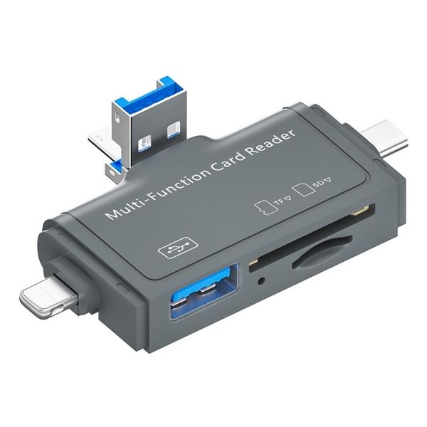 GLS-TQ40 Multi OTG USB C Adapter SD TF Micro Card Reader 6 In 1