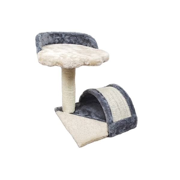 Cat Scratcher Post with Bed, Sisal Scratcher and Hanging Mouse Toy