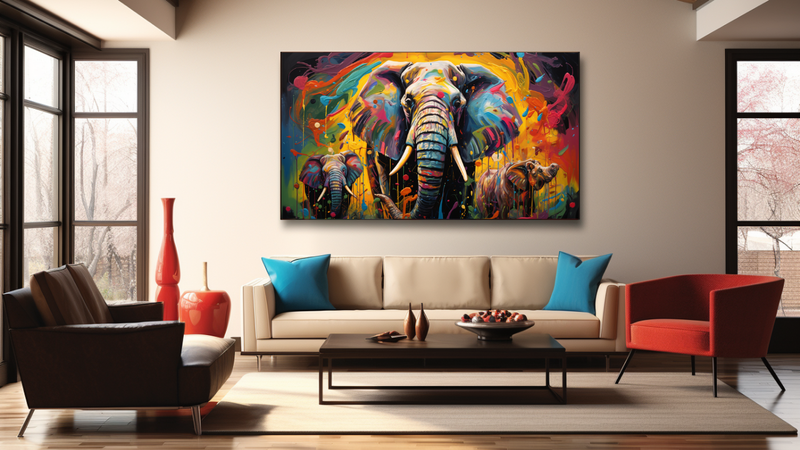 Canvas Wall Art - Safari Symphony Elephant Portrait - HD0213