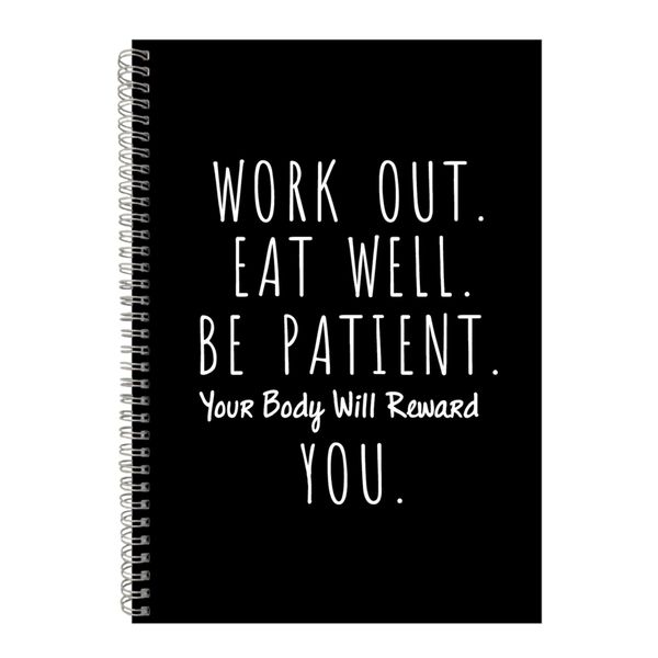 Work out A4 Notebook Spiral Lined Motivational Sayings Graphic Notepad 169