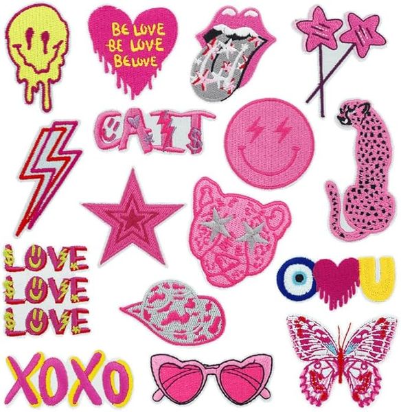 16Pcs Embroidered Patches Bulk for DIY,5x5cm, Sew On/Iron On,Preppy,Western