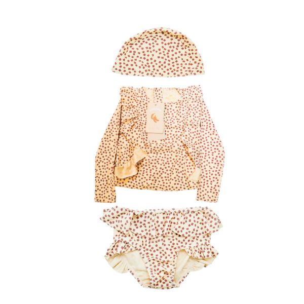 Girls Flower 3 Piece Swimming Costume