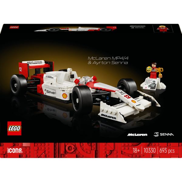 LEGO® Icons McLaren MP4/4 &amp; Ayrton Senna Set 10330 Building Toy Cars (693 Pieces)