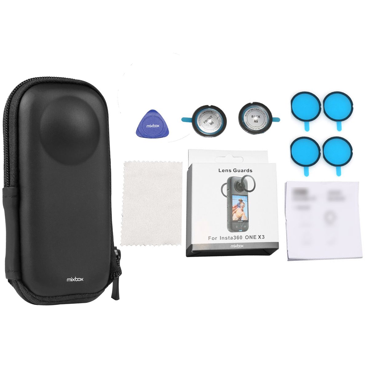 Mix Box Carry Case Bag & Lens Guards Protector Compatible with Insta360 X3