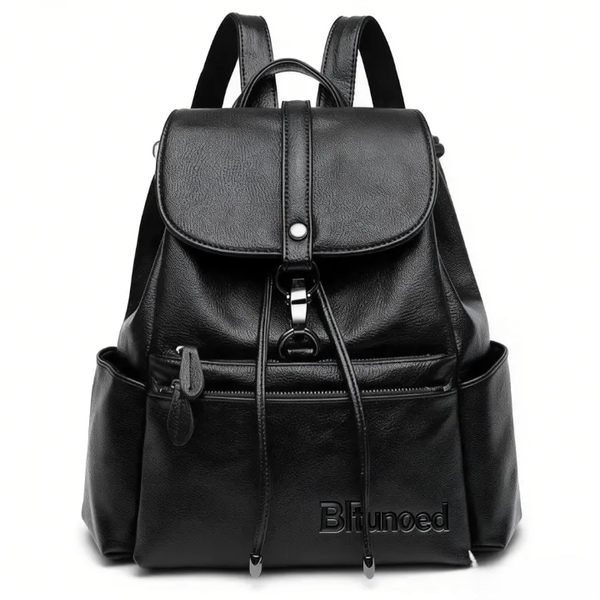 Bltunoed Women's Black Backpack | 32x28x13cm Multi-pocket Design