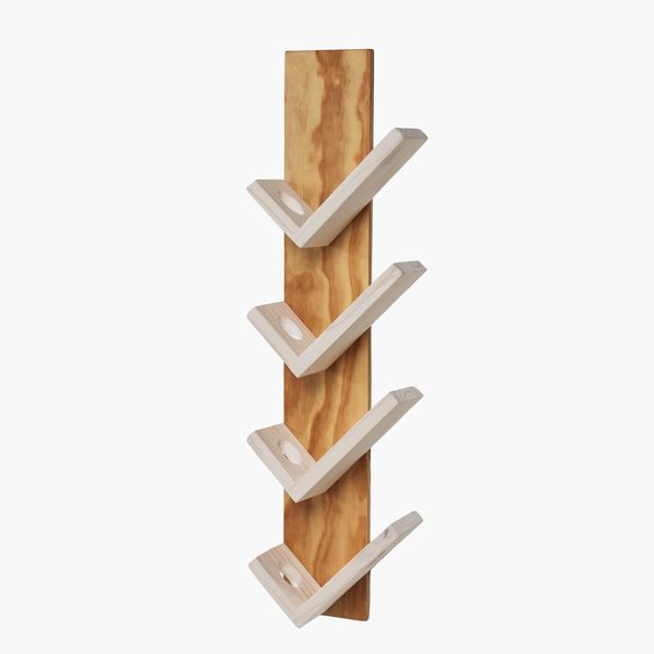 4 Bottle Wine Holder White Shelves Clear Back Wall Mount