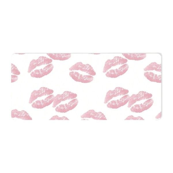 Pink Lip Print Mouse Pad - White
