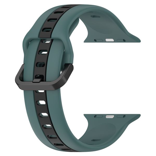 Two Tone Silicone Strap For Apple watch-38/40/41mm-Olive Green &amp; Black