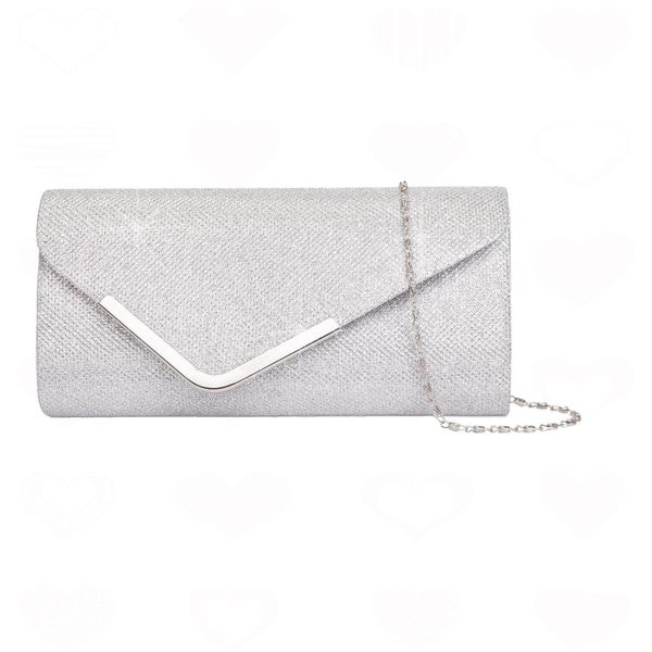 Women Sequined Envelope Clutch Shiny Evening Party Handbag