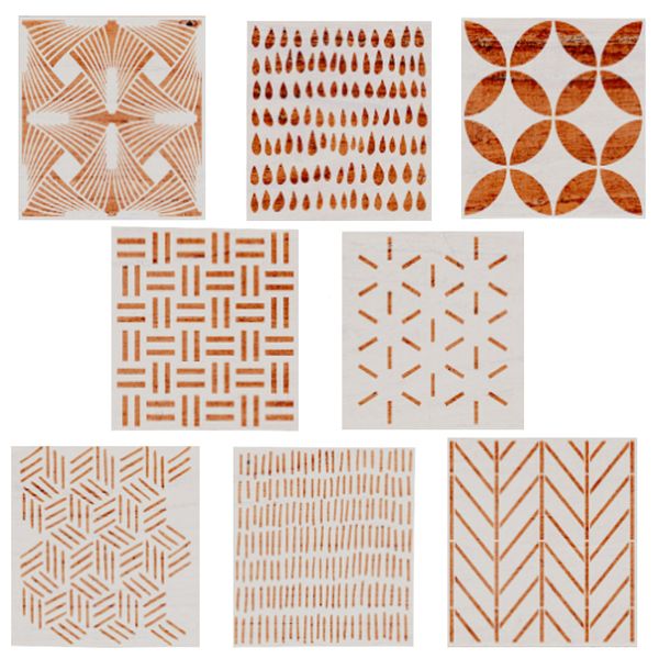 Craft Flexible &amp; Waterproof Geometric Stencils Set of 8 - 30.5cm